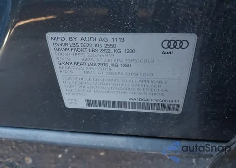 2014 Audi Q5 3.0T Premium Plus from USA, damaged, VIN WA1DGAFP1EA061411
